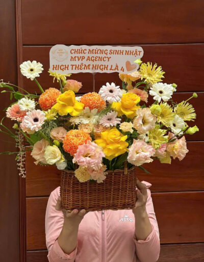 Giỏ Hoa Mừng Sinh Nhật Rạng Rỡ - BBGHSN3